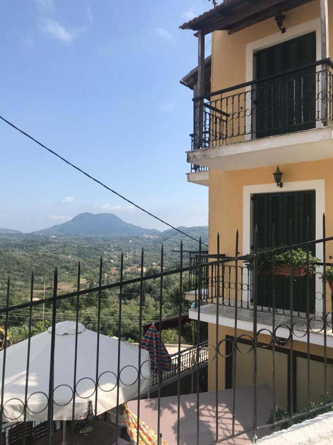 Schönes Familienappartement in Pelekas, Corfu mit Meerblick Exterior foto