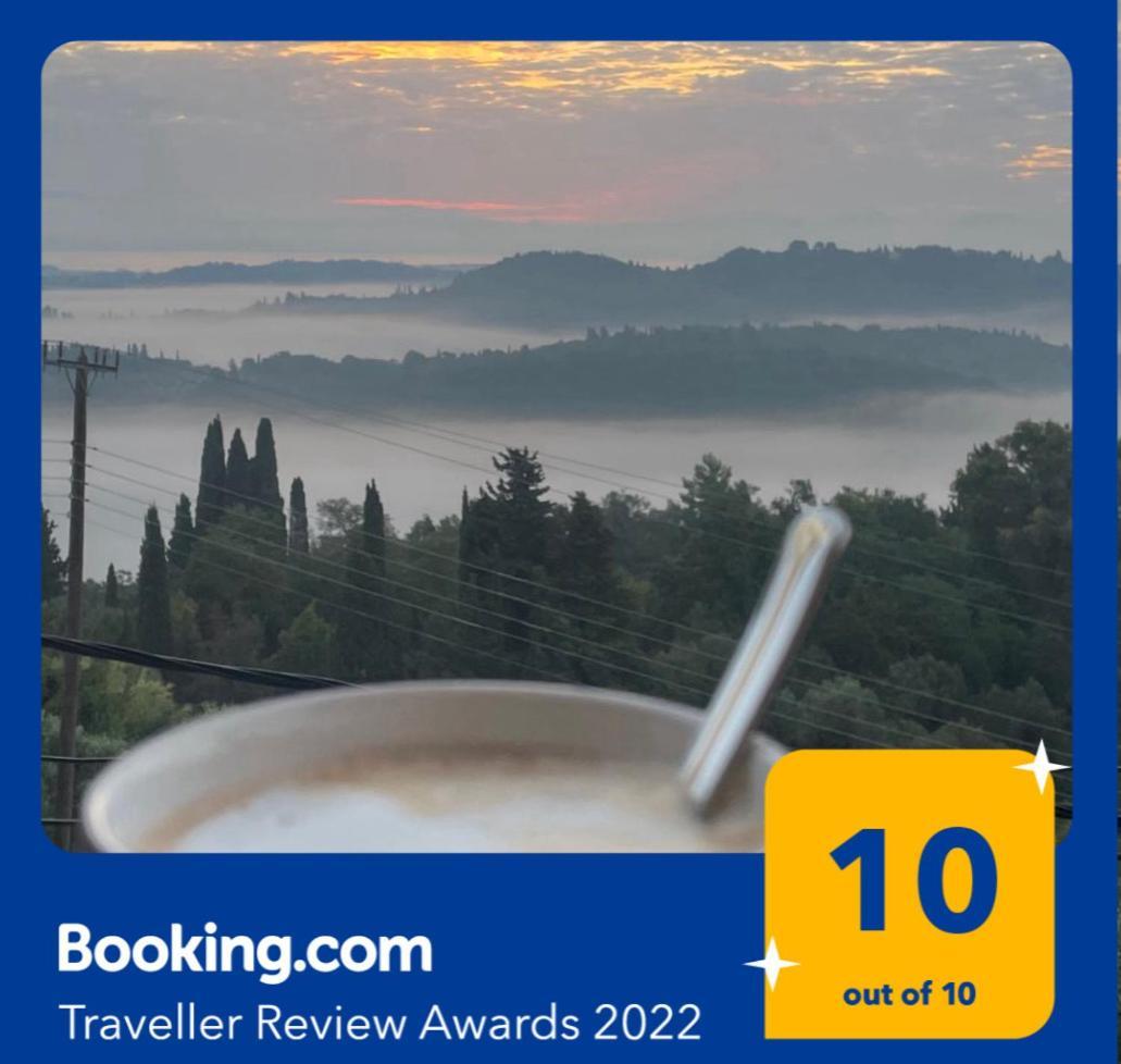 Schönes Familienappartement in Pelekas, Corfu mit Meerblick Exterior foto
