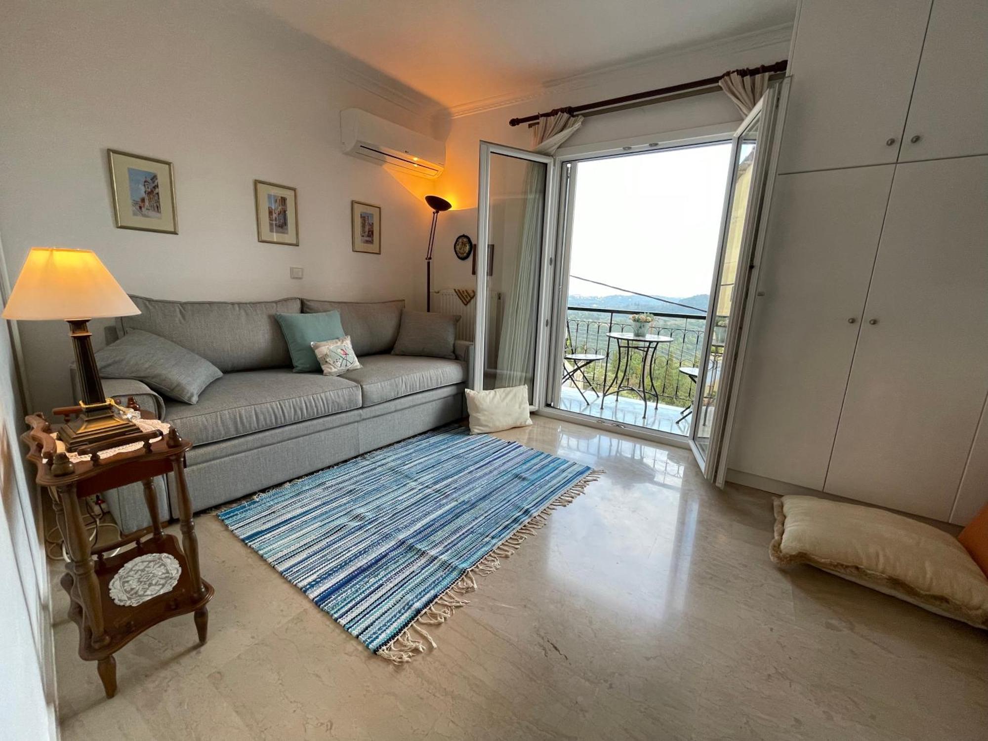 Schönes Familienappartement in Pelekas, Corfu mit Meerblick Exterior foto